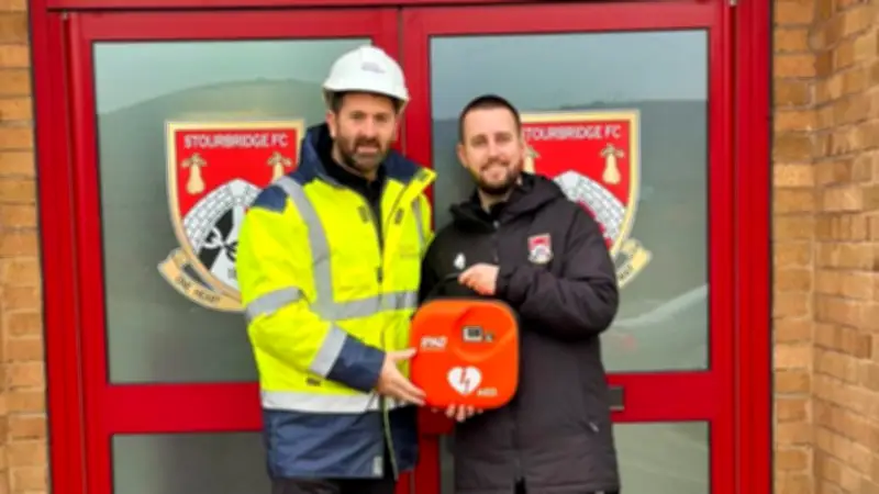 Taylor Wimpey Donates Defibrillator to Stourbridge FC in Life-Saving Initiative