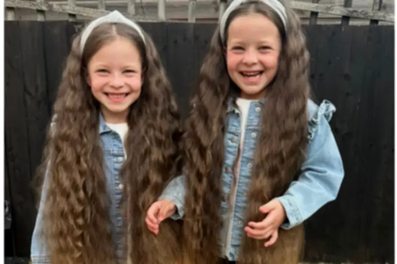Twins Donate Knee-Length Hair for Charity After Never Having a Haircut