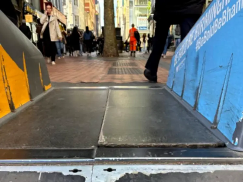 Wheelchair-using mum trapped in fall at Birmingham anti-terror bollards