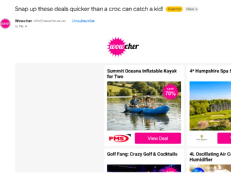 Wowcher apologises for 'unacceptable' email mocking crocodile attack on toddler