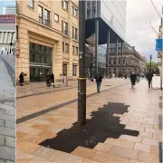Birmingham's Colmore Row pavement restored after tarmac 'eyesore'
