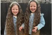 Twins Donate Knee-Length Hair for Charity After Never Having a Haircut