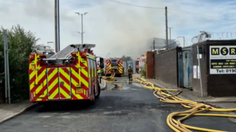 Avoid the Area Warning After Huge Wolverhampton Fire at Skip Firm