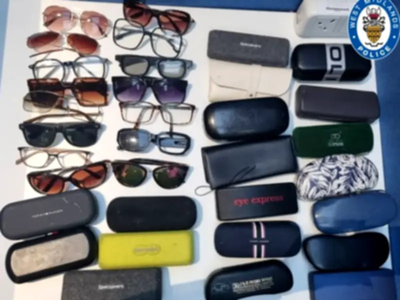 Birmingham Thief Jailed: Stolen Sunglasses Haul Awaits Owners
