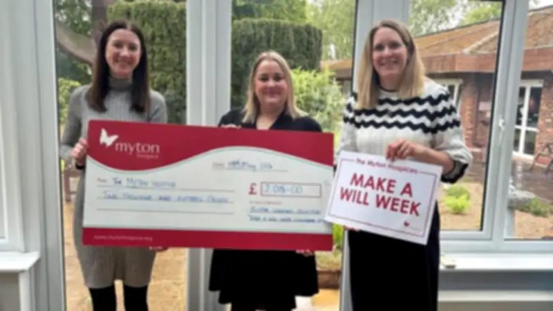 Blythe Liggins Solicitors Raises £28,000 for Myton Hospices Over 13 Years