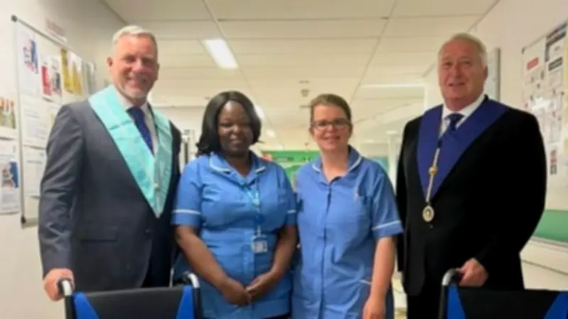 Essex Freemasons Donate Dedicated Wheelchairs to Broomfield Hospital Ward after Patient Paralysis