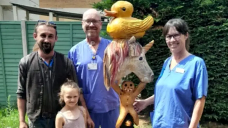 Handcrafted Totem Pole from Sandringham Wood Brings Joy to QEH Children's Ward