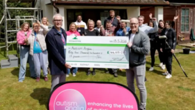Norwich housebuilder raises over £44,000 for Autism Anglia in 18-month campaign