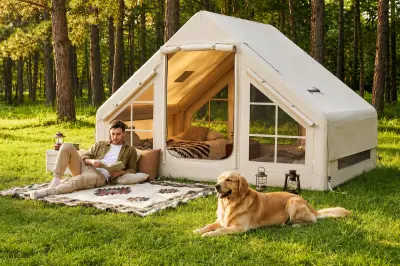 Wowcher Inflatable Tent with Stove Deal for Camping