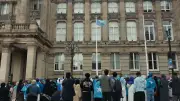 Library of Birmingham lights up blue and white for Somali independence celebration