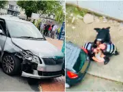 Nurse car-jacked outside hospital, threatened with needle, struck by vehicle